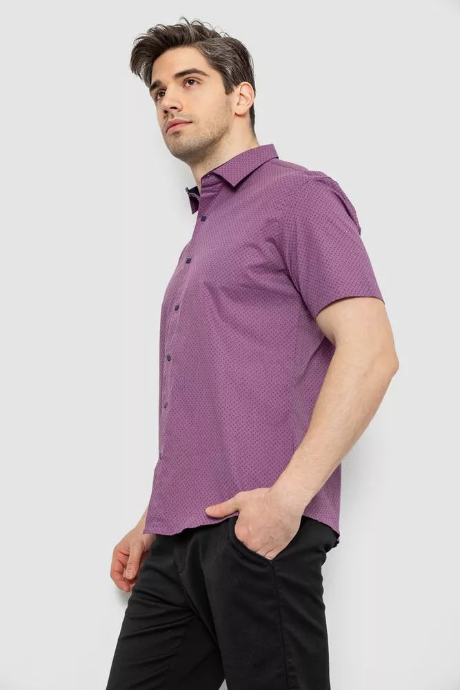 Купить Рубашка мужская с принтом, цвет сиреневый, 186R7338 - Фото №3