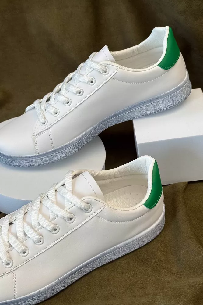 Купить Кеды мужские, цвет бело-зеленый, 248RR225 - Фото №2