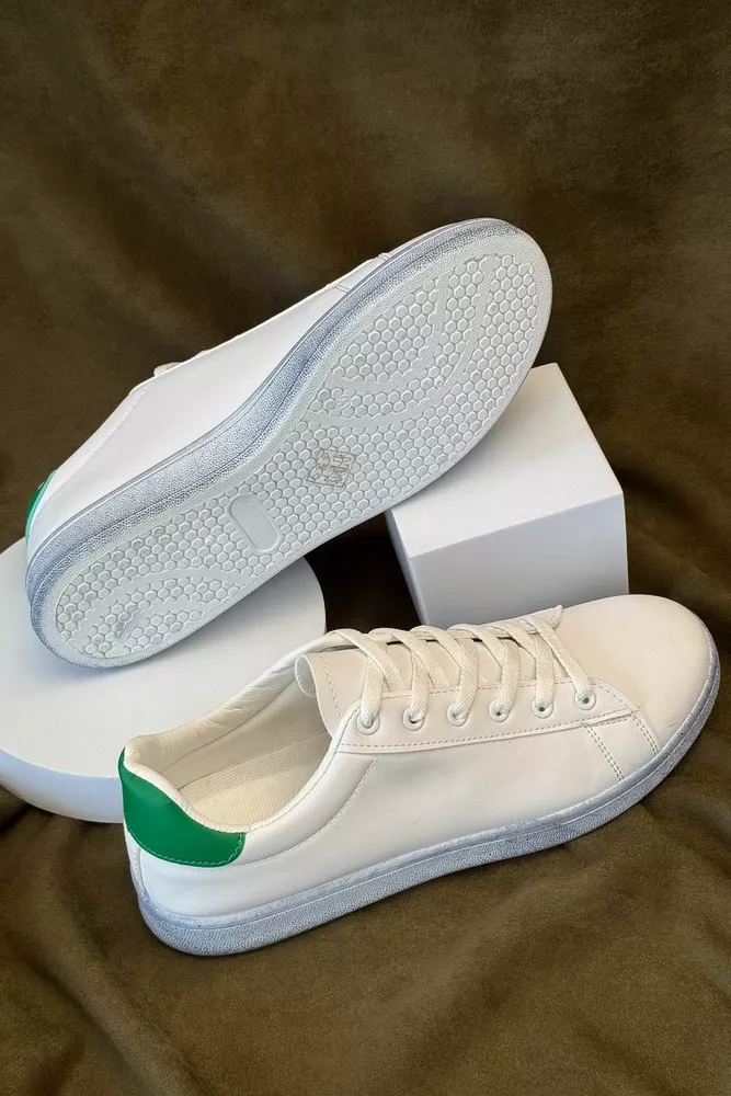 Купить Кеды мужские, цвет бело-зеленый, 248RR225 - Фото №3