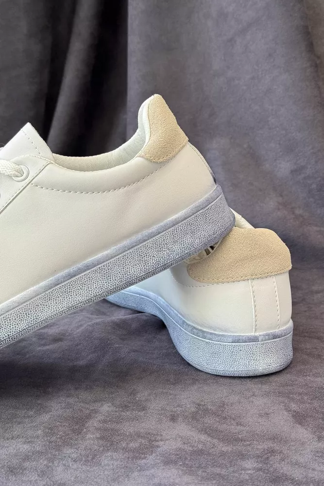 Купить Кеды мужские, цвет бело-бежевый, 248RR225 - Фото №4