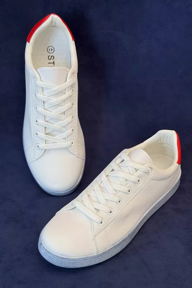 Купить Кеды мужские, цвет бело-красный, 248RR225 - Фото №1