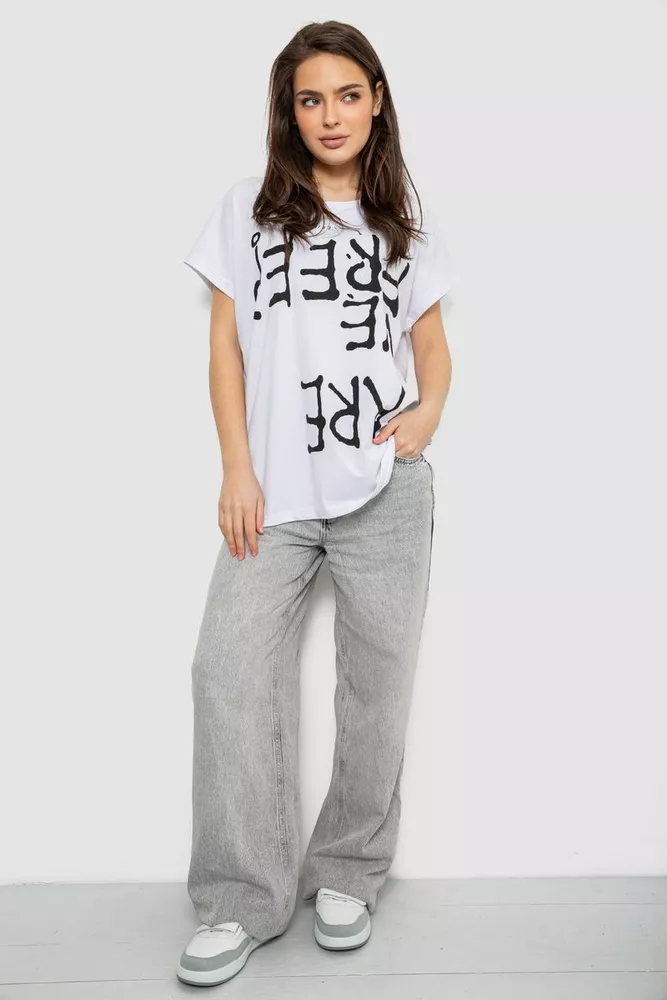 Купить Футболка женская с принтом, цвет белый, 244R3003 - Фото №2