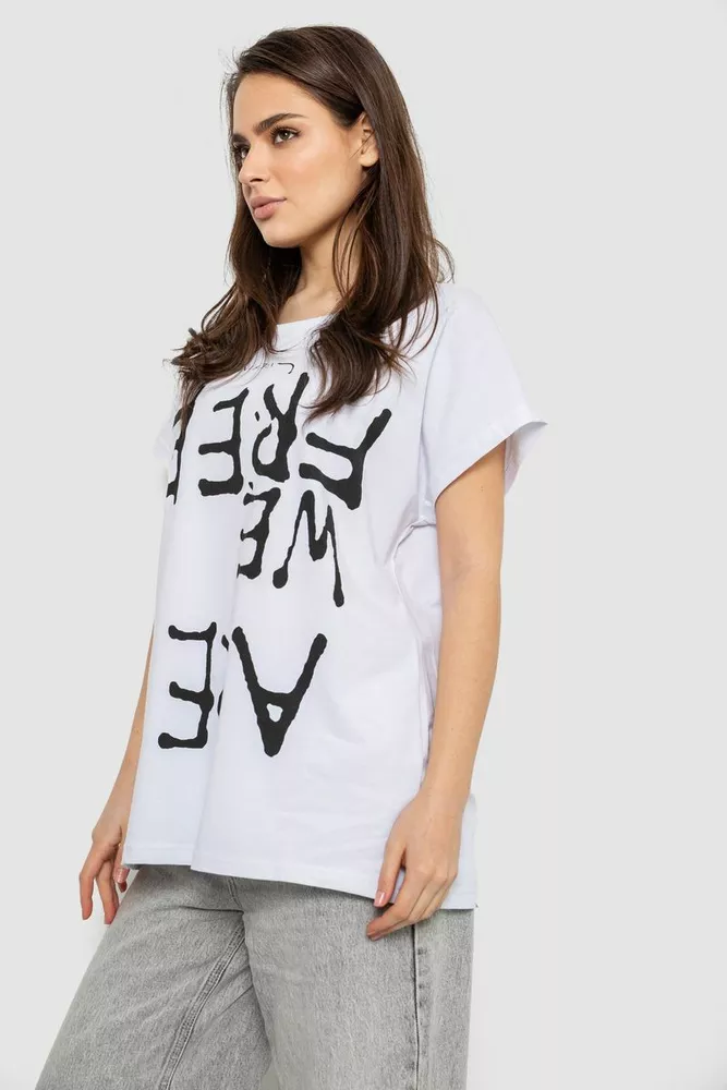 Купить Футболка женская с принтом, цвет белый, 244R3003 - Фото №3
