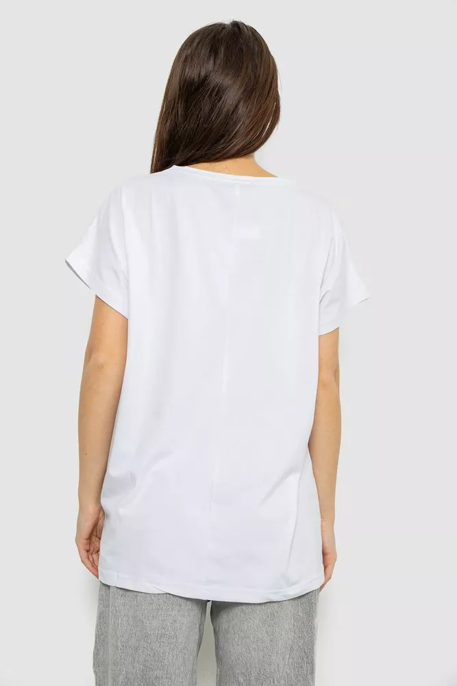 Купить Футболка женская с принтом, цвет белый, 244R3003 - Фото №4