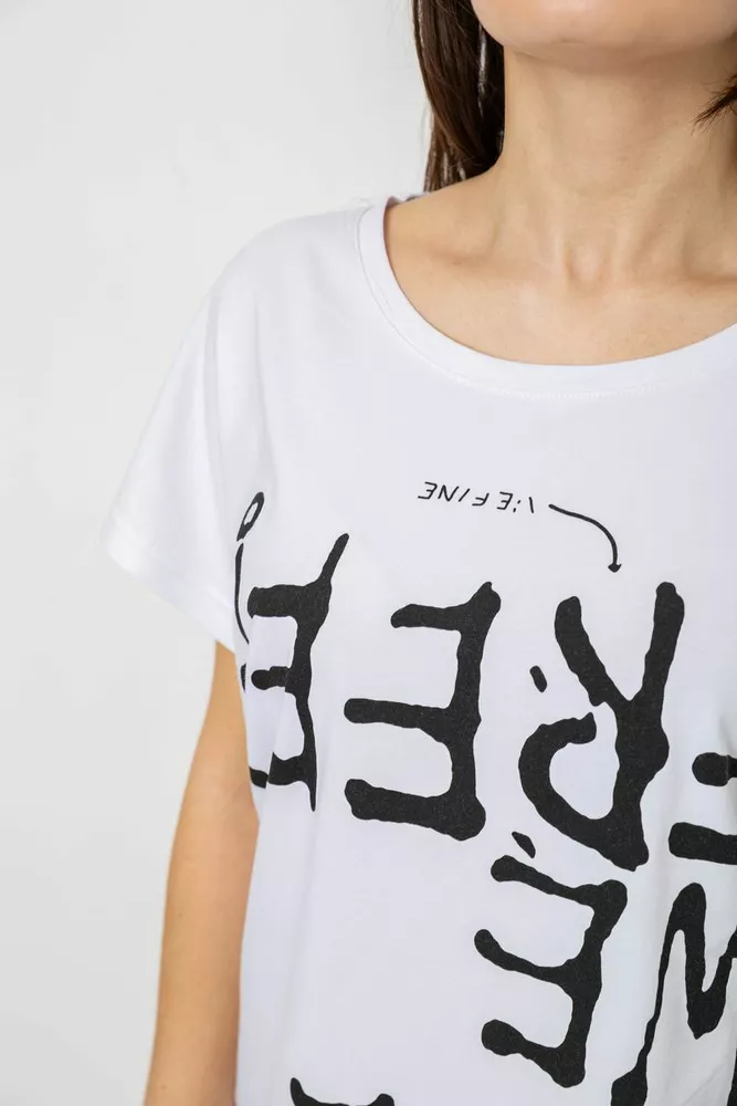 Купить Футболка женская с принтом, цвет белый, 244R3003 - Фото №5