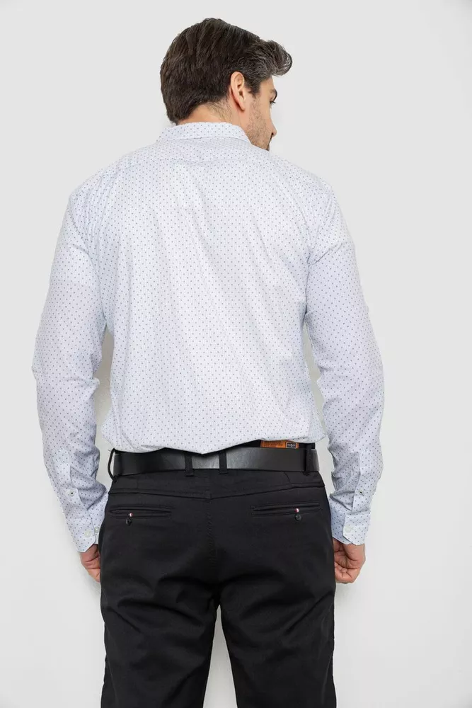 Купить Рубашка мужская однотонная с принтом, цвет белый, 186R2081 - Фото №4