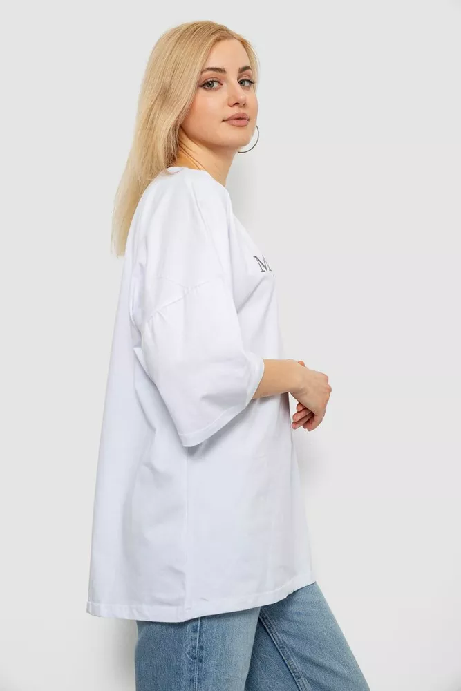 Купить Футболка женская с принтом, цвет белый, 244R3015 - Фото №3
