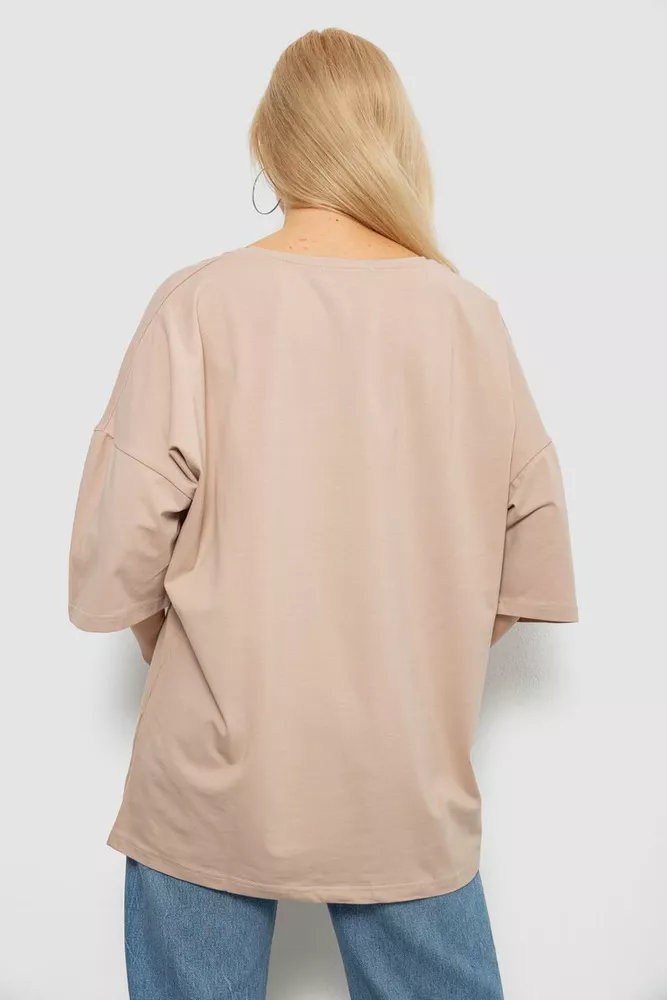 Купить Футболка женская с принтом, цвет бежевый, 244R3015 - Фото №4