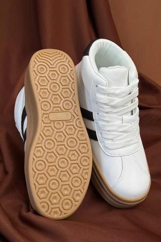 Купить Кроссовки женские демисезонные, цвет бело-черный, 248RWA160-3 - Фото №5