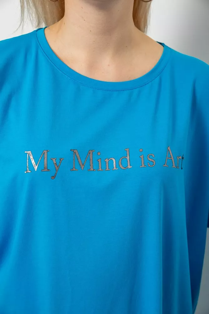 Купить Футболка женская с принтом, цвет бирюзовый, 244R3015 - Фото №6