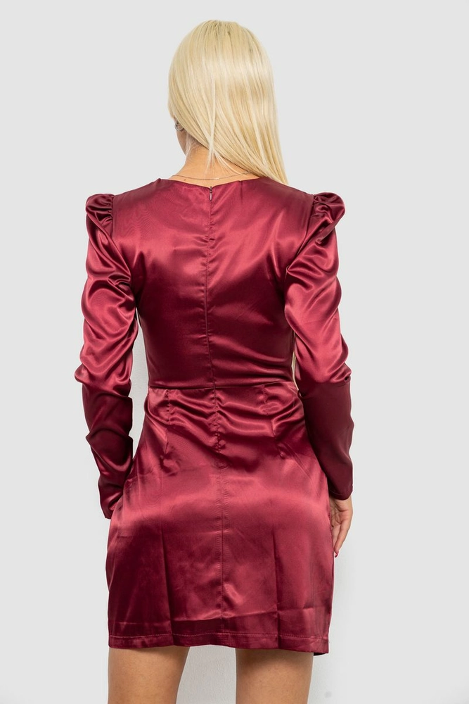 Купить Платье женское однотонное нарядное, цвет бордовый, 244R379 - Фото №4