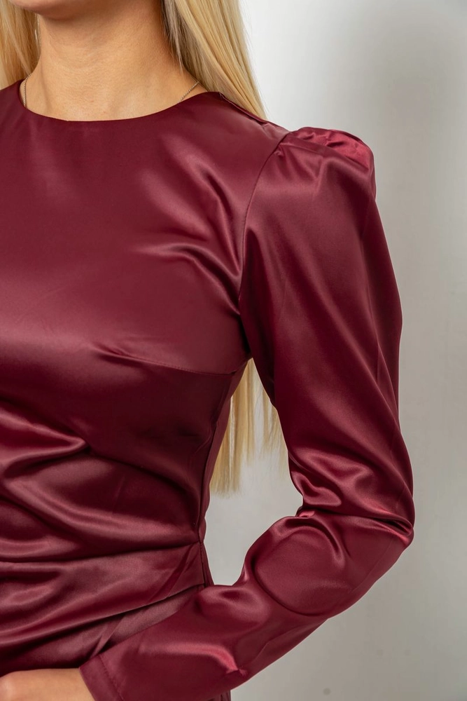 Купить Платье женское однотонное нарядное, цвет бордовый, 244R379 - Фото №5