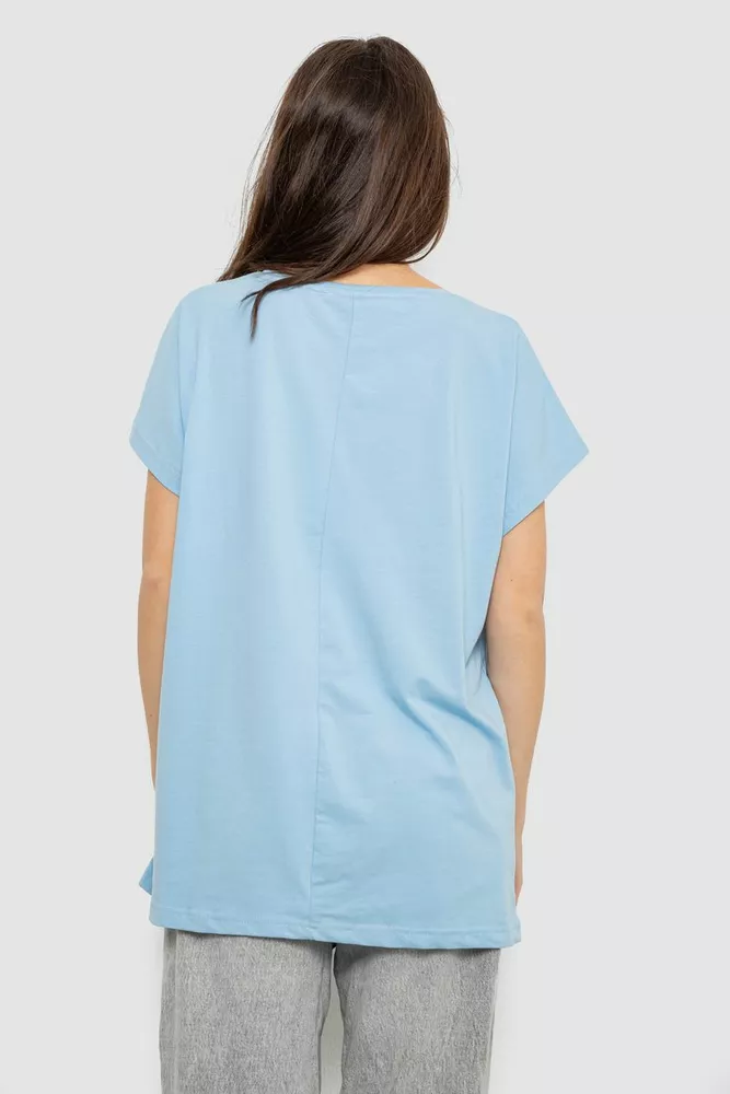 Купить Футболка женская с принтом, цвет голубой, 244R3003 - Фото №4