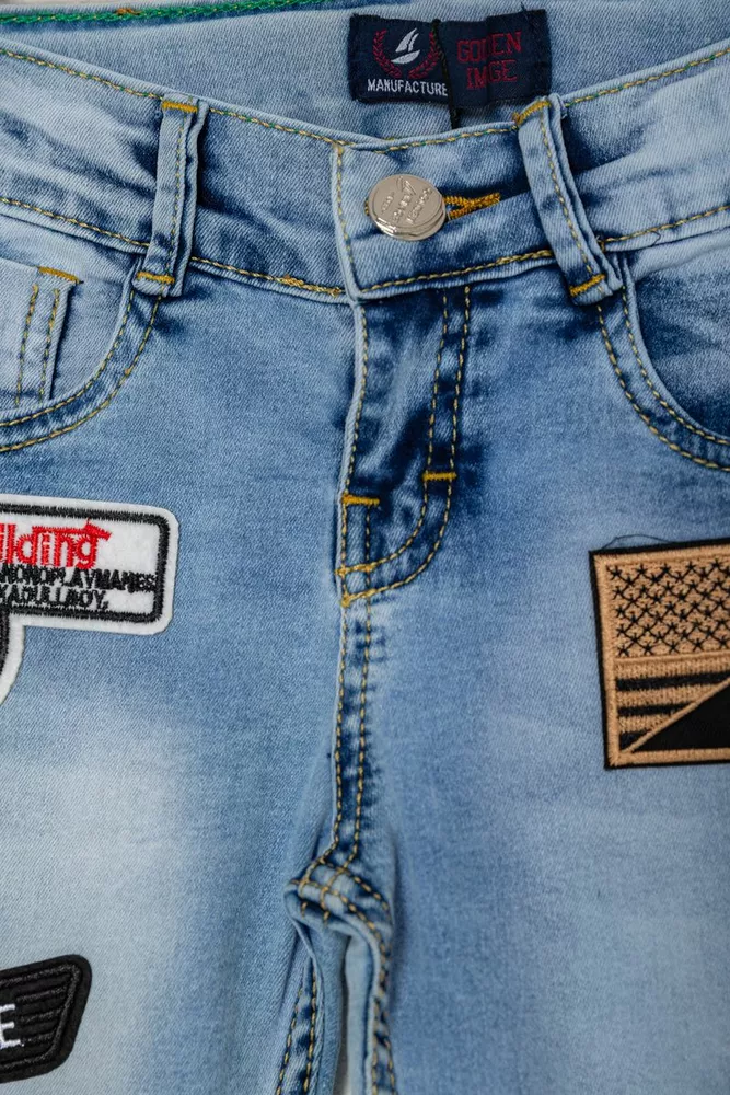 Купить Джинсы детские для мальчиков  -уцінка, цвет голубой, 247R8425-U-14 - Фото №3