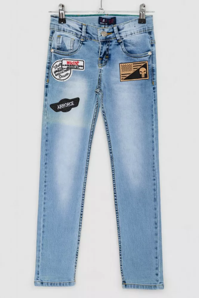 Купить Джинсы детские для мальчиков  -уцінка, цвет голубой, 247R8425-U-14 - Фото №1