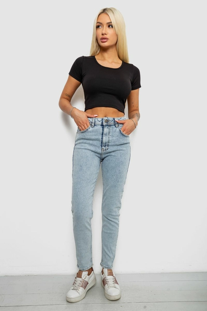 Купить Джинсы женские однотонные Skinny, цвет голубой, 244R1743S21 - Фото №2