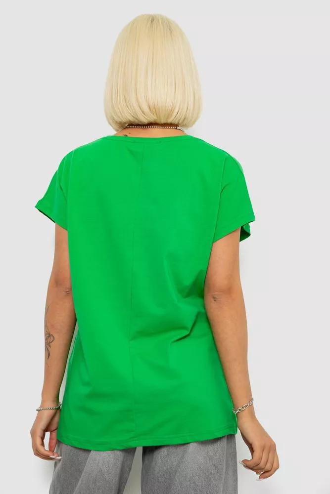 Купити Футболка жіноча з принтом, колір зелений, 244R3003 - Фото №4