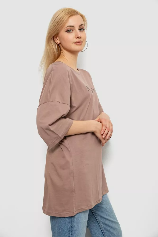 Купити Футболка жіноча з принтом, колір мокко, 244R3015 - Фото №3