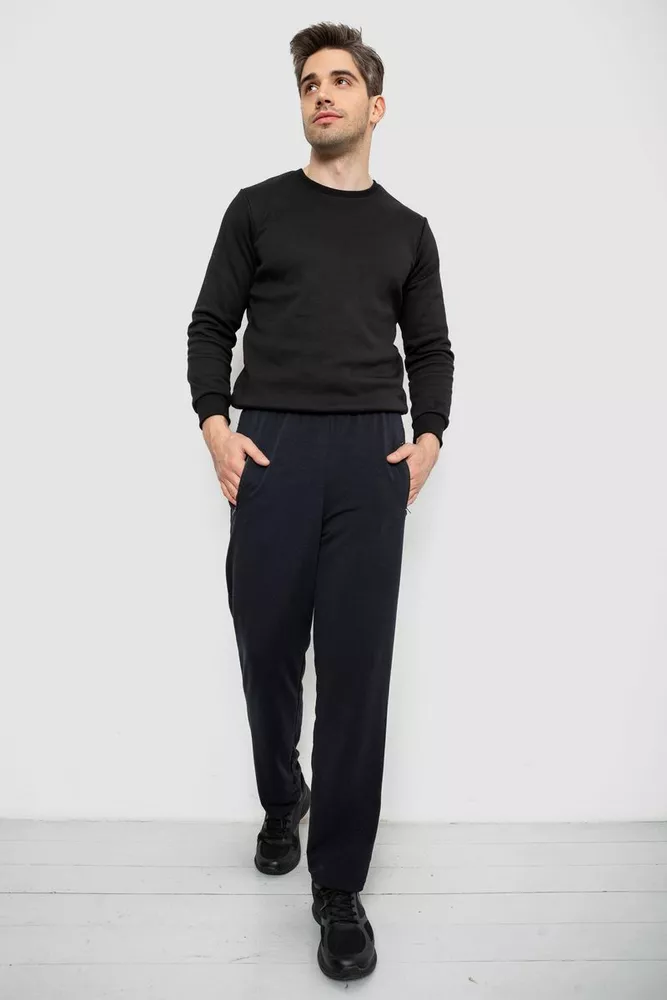 Купить Спортивные штаны мужские однотонные, цвет темно-синий, 244R41277 - Фото №2