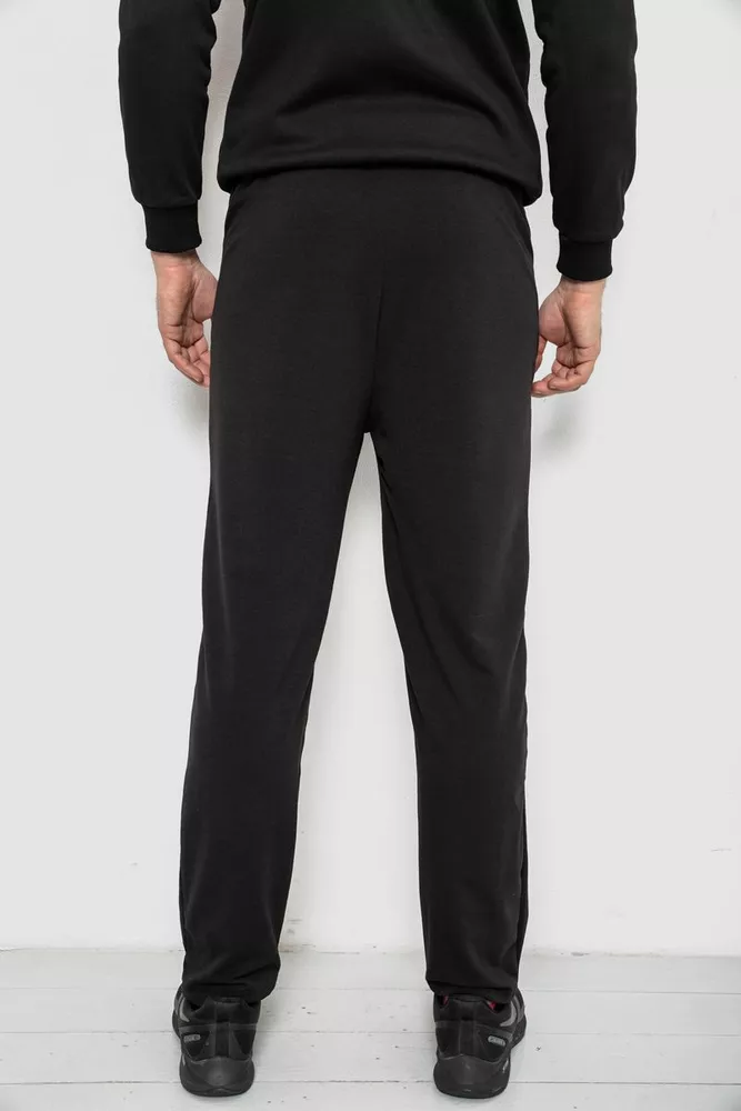 Купити Спортивні штани чоловічі однотонні, колір чорний, 244R41277 - Фото №4