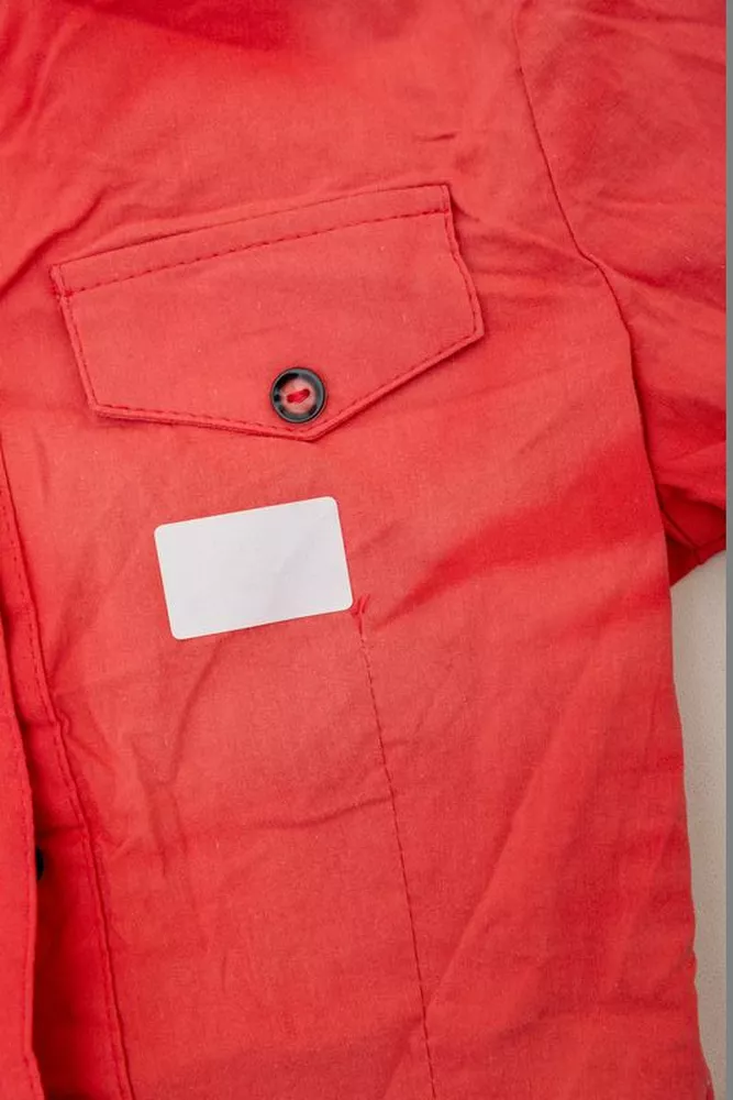 Купити Сорочка жіноча однотонна  -уцінка, колір кораловий, 230R068-U-46 - Фото №6