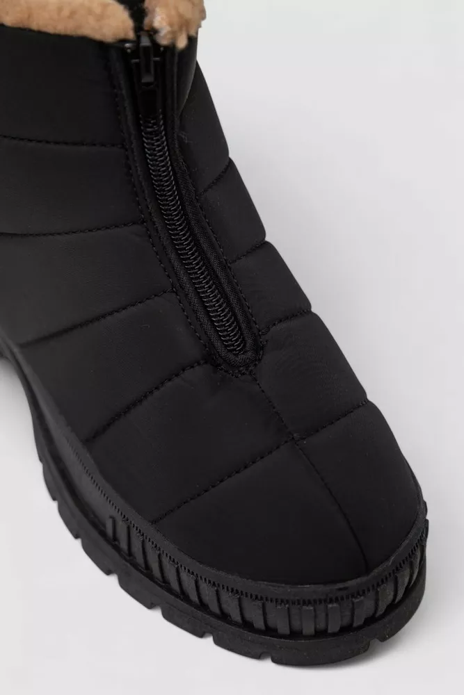 Купити Дутики жіночі зимові на хутрі, колір чорно-бежевий, 248RCX1740-3 - Фото №2