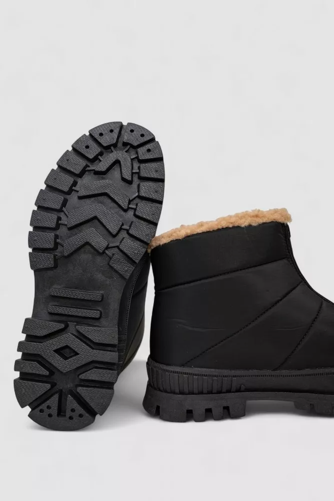 Купити Дутики жіночі зимові на хутрі, колір чорно-бежевий, 248RCX1740-3 - Фото №5