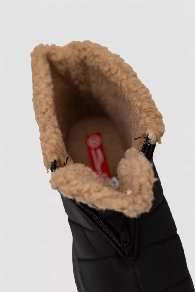 Купити Дутики жіночі зимові на хутрі, колір чорно-бежевий, 248RCX1740-3 - Фото №6