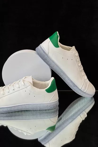 Кеди чоловічі, колір біло-зелений, 248RR224