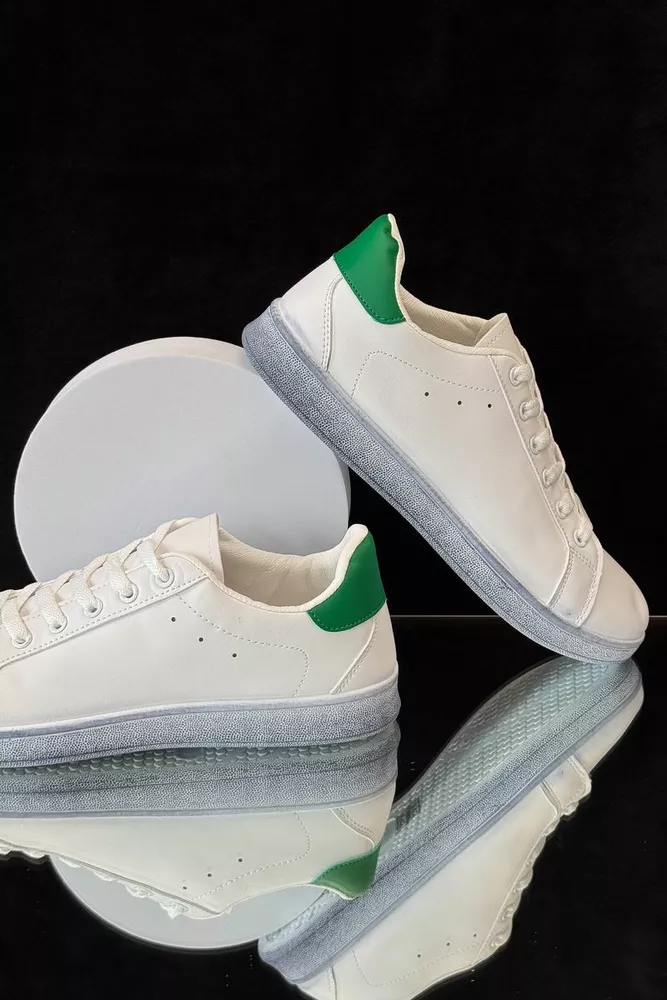 Купити Кеди чоловічі, колір біло-зелений, 248RR224 оптом - Фото №1