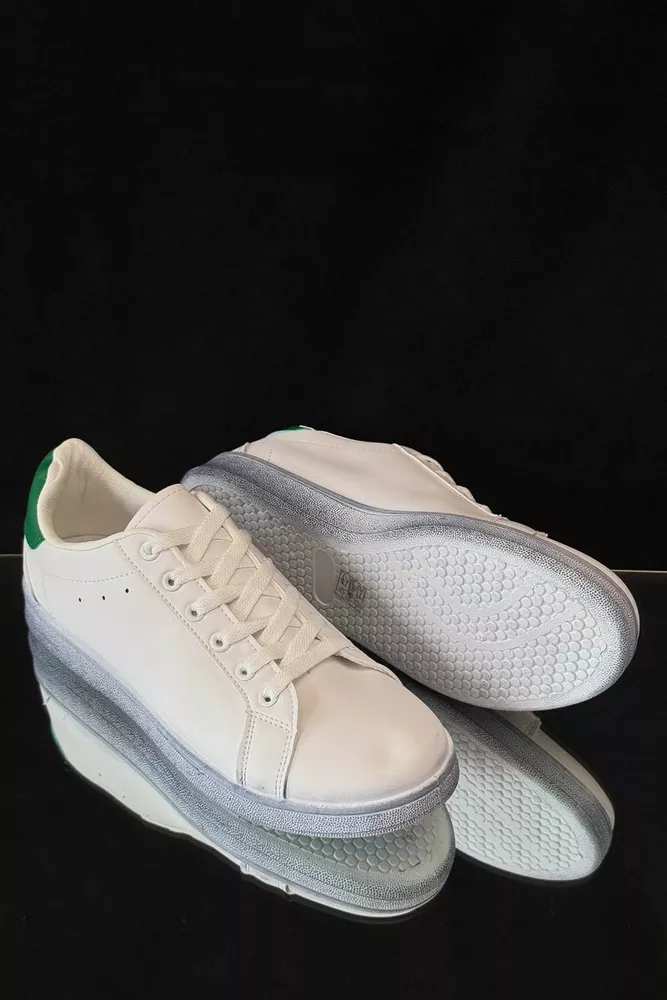 Купити Кеди чоловічі, колір біло-зелений, 248RR224 оптом - Фото №3