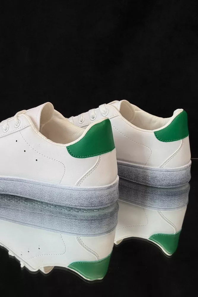 Купити Кеди чоловічі, колір біло-зелений, 248RR224 оптом - Фото №4