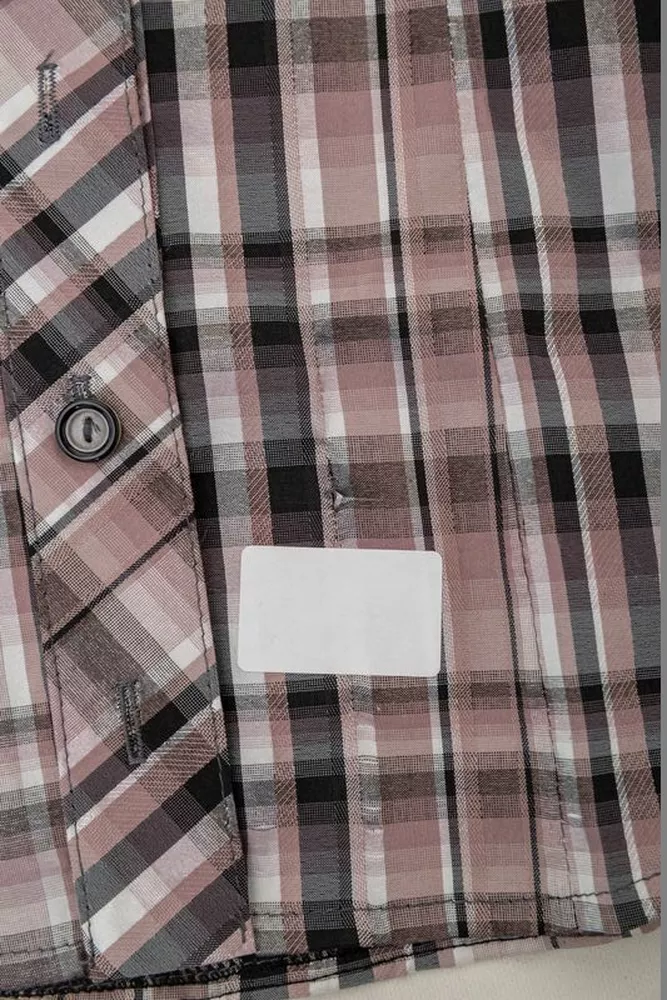 Купить Рубашка женская в клетку  -уценка, цвет пудровый, 230R065-U-18 оптом - Фото №6