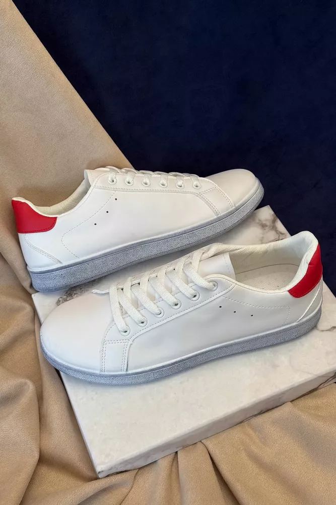 Купити Кеди чоловічі, колір біло-червоний, 248RR224 оптом - Фото №1