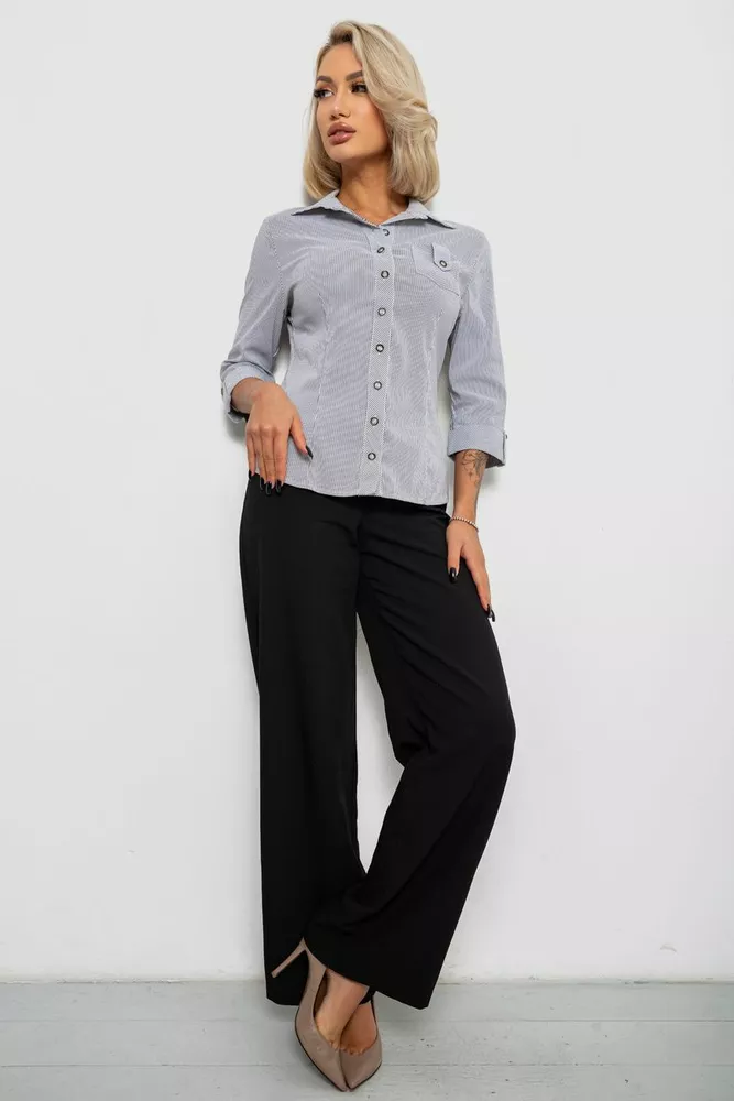 Купити Сорочка класична в смужку, колір сіро-білий, 230R645-1 - Фото №2