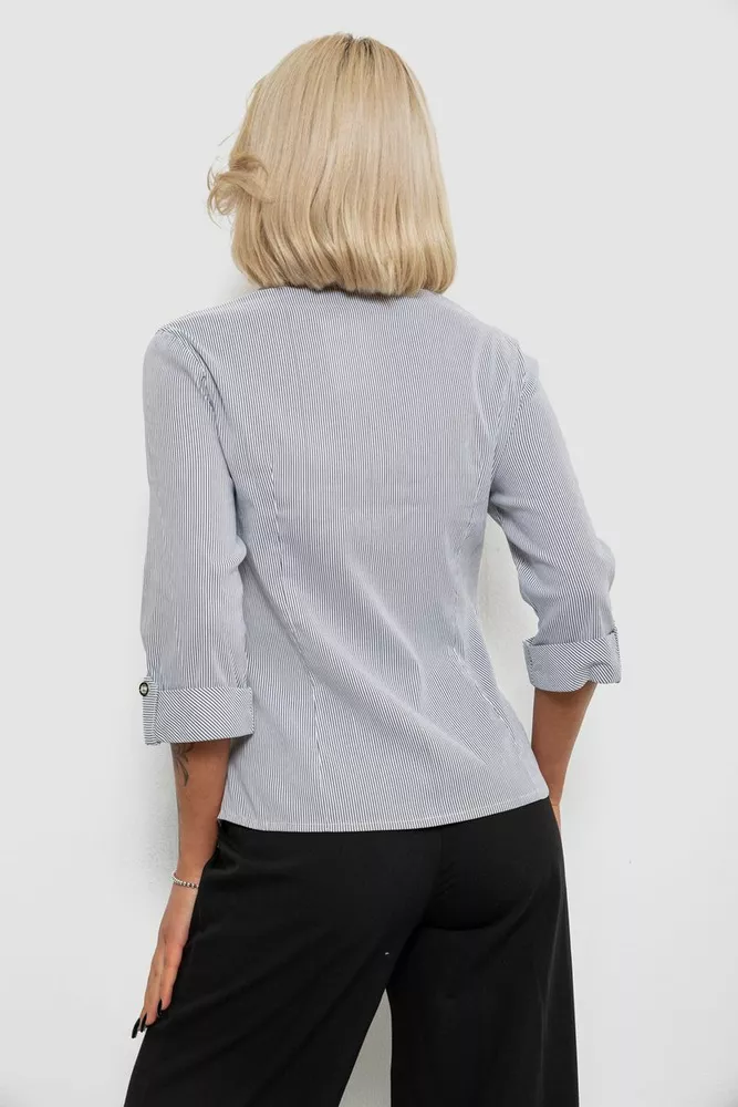 Купити Сорочка класична в смужку, колір сіро-білий, 230R645-1 - Фото №4