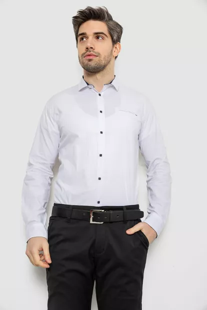 Рубашка мужская однотонная, цвет белый, 186R2072