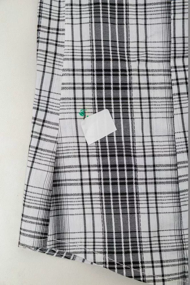 Купити Сорочка жіноча в клітинку  -уцінка, колір біло-чорний, 230R065-U-22 - Фото №6