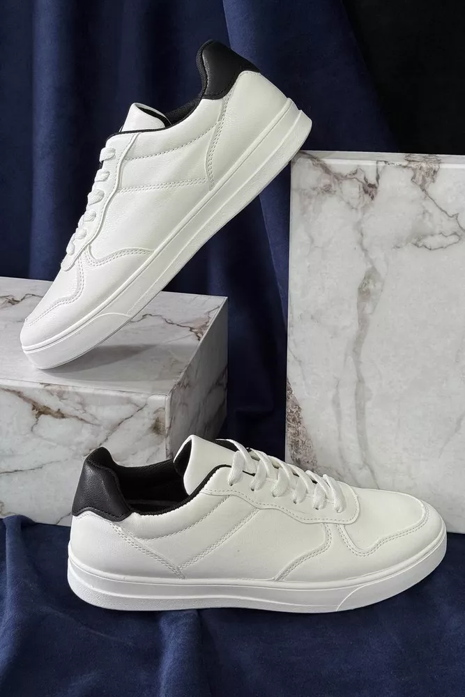 Купити Кеди чоловічі, колір біло-чорний, 248RR28 оптом - Фото №1