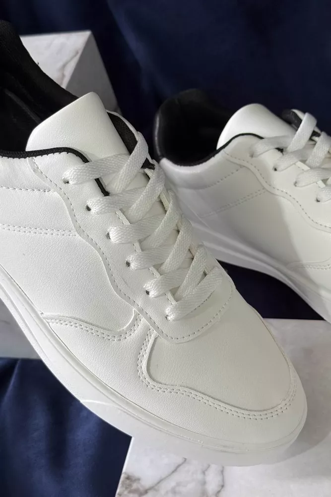 Купити Кеди чоловічі, колір біло-чорний, 248RR28 оптом - Фото №2