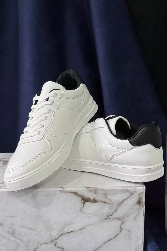 Купити Кеди чоловічі, колір біло-чорний, 248RR28 оптом - Фото №5