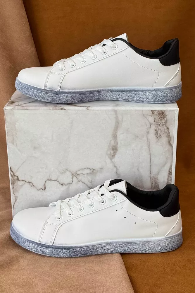 Купити Кеди чоловічі, колір біло-чорний, 248RR224 оптом - Фото №1