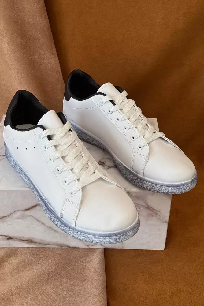 Купити Кеди чоловічі, колір біло-чорний, 248RR224 оптом - Фото №3