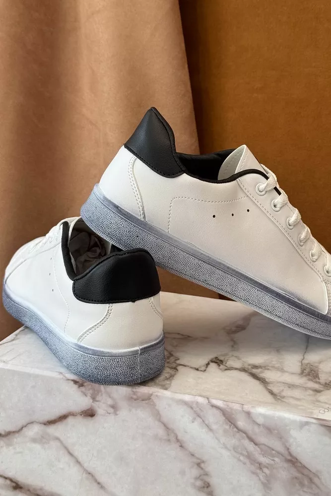 Купити Кеди чоловічі, колір біло-чорний, 248RR224 оптом - Фото №4