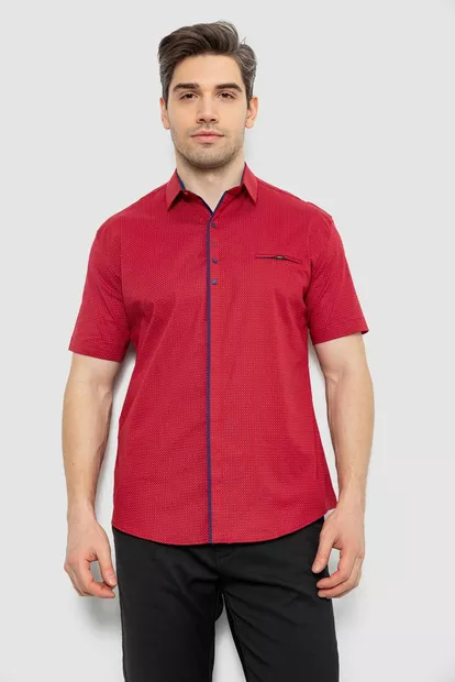 Рубашка мужская, цвет бордовый, 186R7004