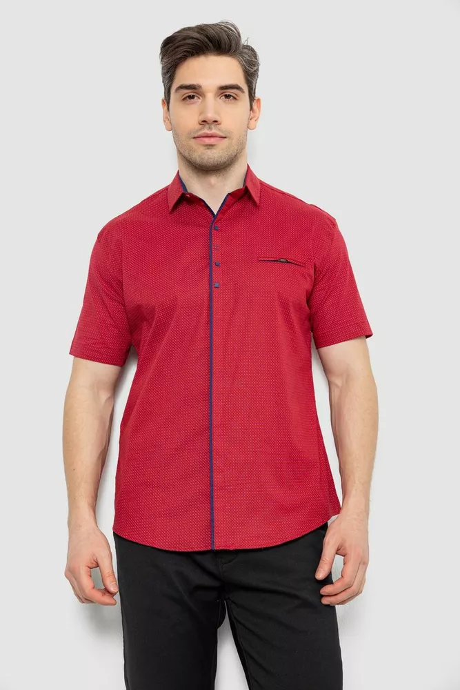 Купить Рубашка мужская, цвет бордовый, 186R7004 - Фото №1