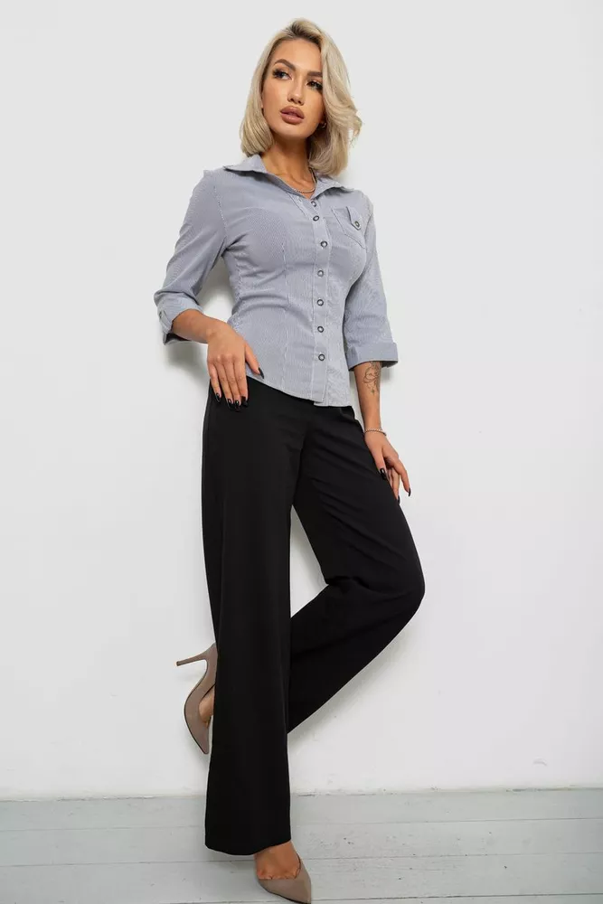 Купити Сорочка класична в смужку, колір сірий, 230R645-1 - Фото №2