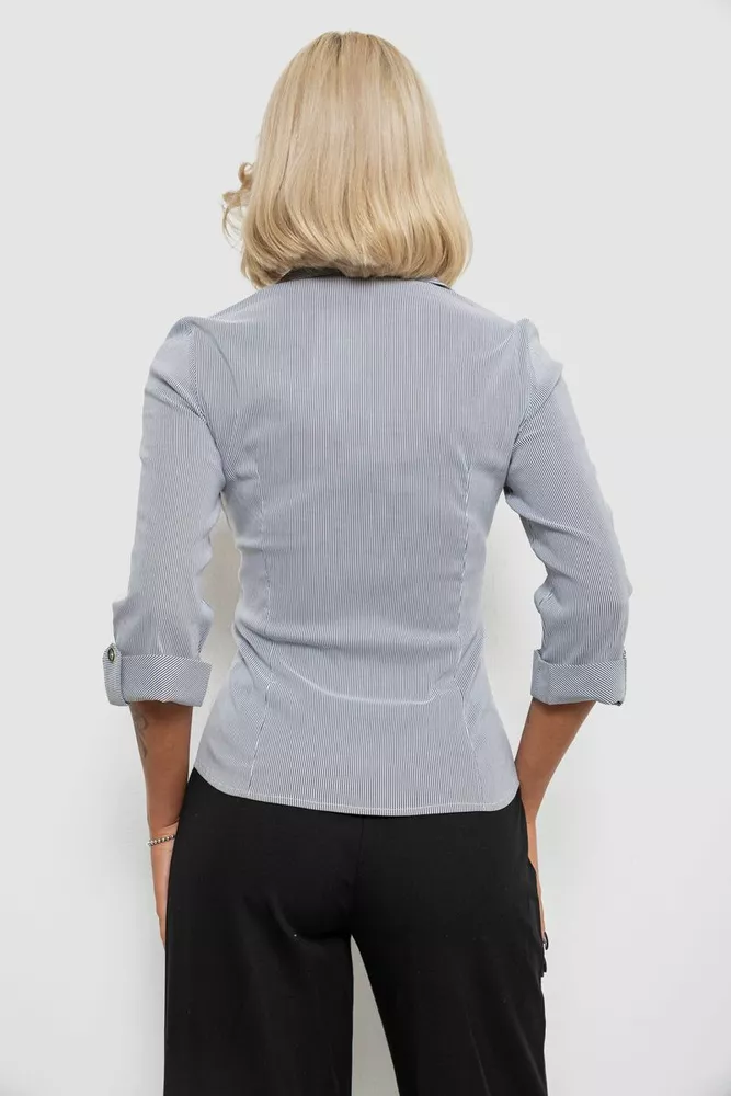 Купити Сорочка класична в смужку, колір сірий, 230R645-1 - Фото №4