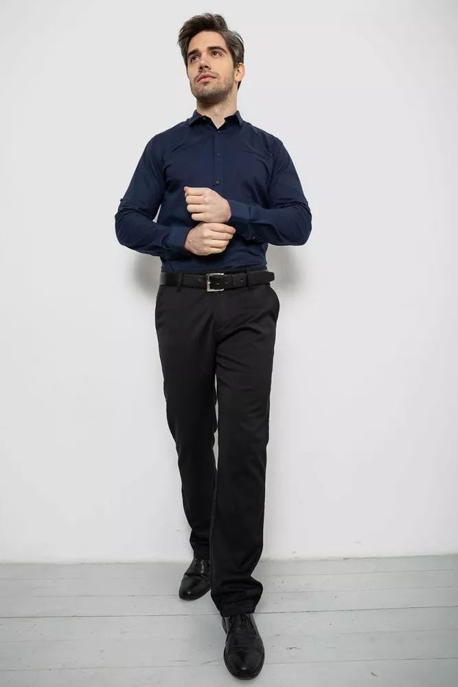 Купити Сорочка чоловіча однотонна, колір синій, 186R2072 - Фото №2