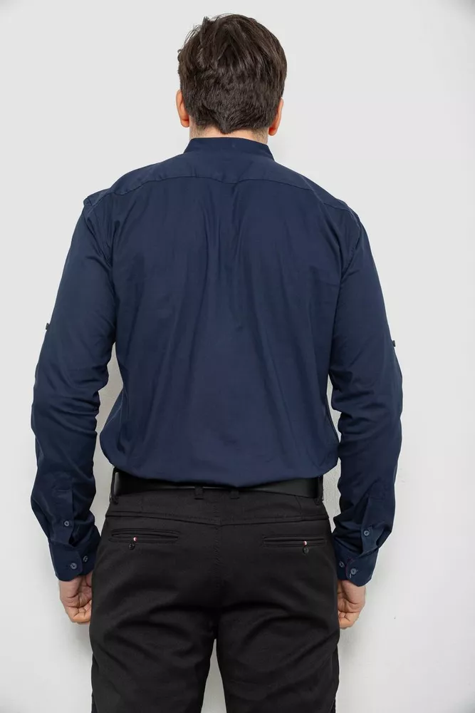 Купити Сорочка чоловіча однотонна, колір синій, 186R2072 - Фото №4